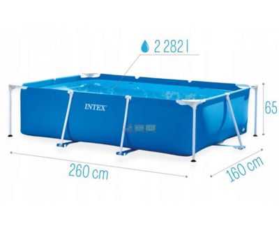 Intex 28271 Каркасный бассейн Rectangular Frame Pool  (260x160x65 см)
