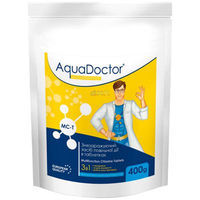 Дезінфектант 3 в 1 на основі хлору AquaDoctor MC-T (0,4 кг), таблетки по 200 г