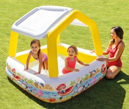 INTEX 57470 Надувной детский бассейн c навесом (157х157х122 см)