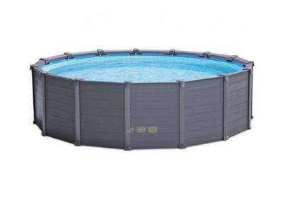 Intex 28382 Каркасний басейн Graphite Panel Pool з фільтром та аксесуарами (478х124 см)