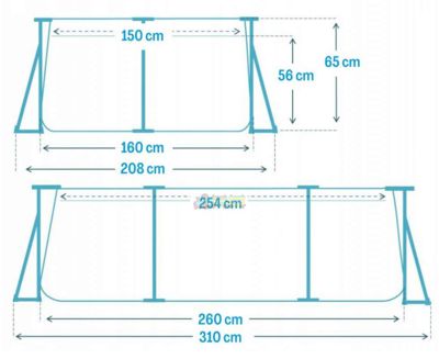 Intex 28271 Каркасний басейн Rectangular Frame Pool (260x160x65 см)