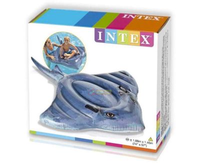 Надувная игрушка Intex 57550, в форме рыбы-ската 188х145 см