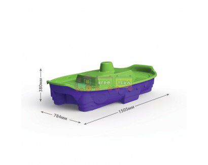 Детская Песочница-бассейн Корабль Doloni (03355/2) фиолетово-зеленая/розовая