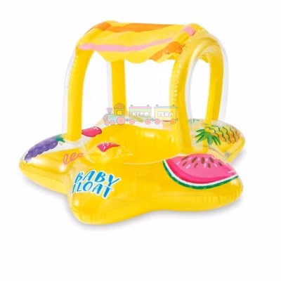 Дитячий надувний плотик-круг Intex 56573 «Зірочка» з навісом (81х79 см)