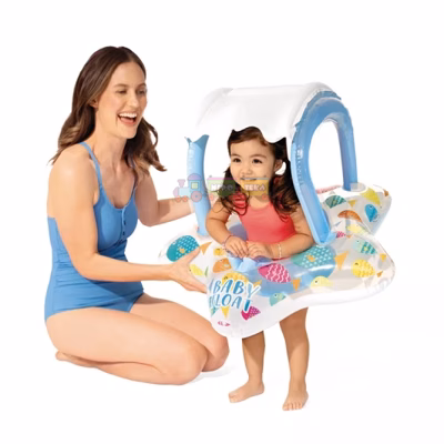 Дитячий надувний плотик-круг Intex 56573 «Зірочка» з навісом (81х79 см)