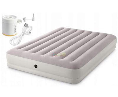 Двомісне надувне велюрове ліжко Intex 64179 (203 x 152 x 30 см)