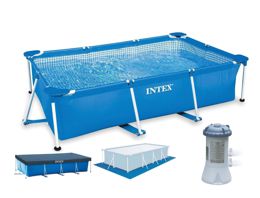 Intex 28272-3, Бассейн каркасный 300-200-75 см (бассейн, тент, подстилка, фильт-насос)