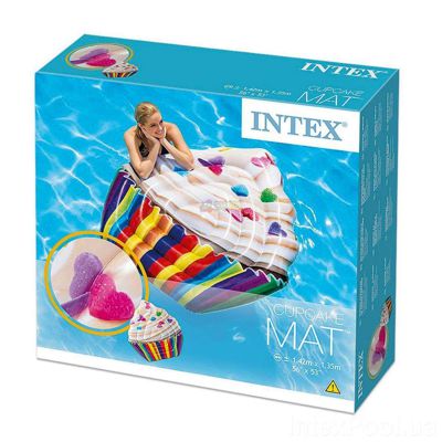 Intex 58770, Пляжный надувной матрас Кекс 142х135 см