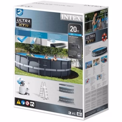 Каркасный бассейн Intex 26334 ULTRA XTR (610х122 см) с песочным фильтром, лестницей, подложкой и тентом