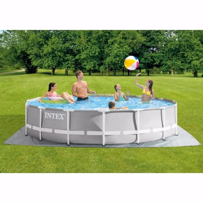 Каркасний басейн Intex 26724 (457х107 см) з картриджним фільтром, драбиною та тентом