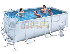 BestWay 56457, Каркасный бассейн с песочным фильтр-насосом (412х201х122 см) Гарантия 6 мес!