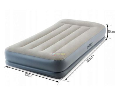 Надувне ліжко з вбудованим електронасосом та підголовником 191х99х30 см Intex 64116