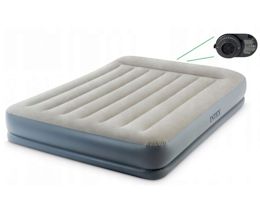 Надувне ліжко з вбудованим електронасосом і підголовником 203х152х30 см Intex 64118