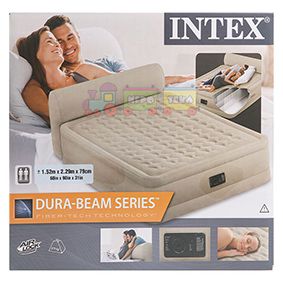 Надувне ліжко зі вбудованим електронасосом 229х152х46(79) см Intex 64460