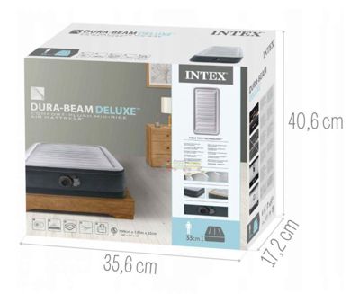 Intex 67766, Надувная кровать со встроенным электронасосом 191х99х33 см