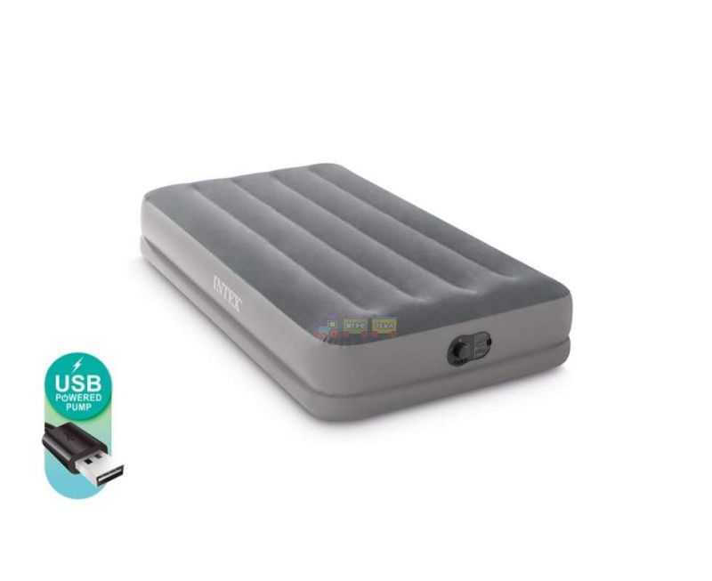 Надувная кровать Intex 64112 (99 х 191 х 30 см) встраиваемый электронасос от USB