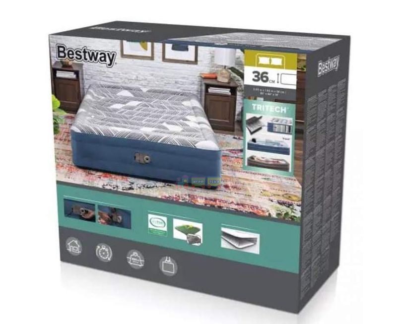Надувная кровать с встроенным электронасосом Queen 203 х 152 х 36 см Bestway 6712Y