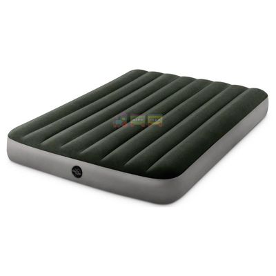 Надувной матрас Pillow Rest Classic с внешним электрическим насосом на батарейках 137 x 191 x 25 см Зеленый Intex 64778