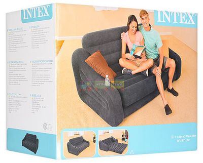 Intex 68566, Надувний диван - трансформер 2в1 193х221х66 см
