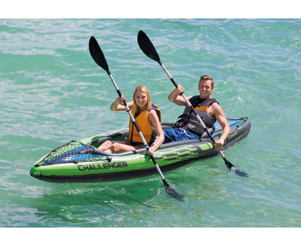Двухместная надувная лодка-байдарка Intex 68306 Challenger K2 Kayak 4